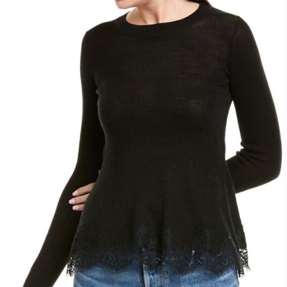 NEW REBECCA TAYLOR Lace Trim Sweater - XS - Picture 2 of 8